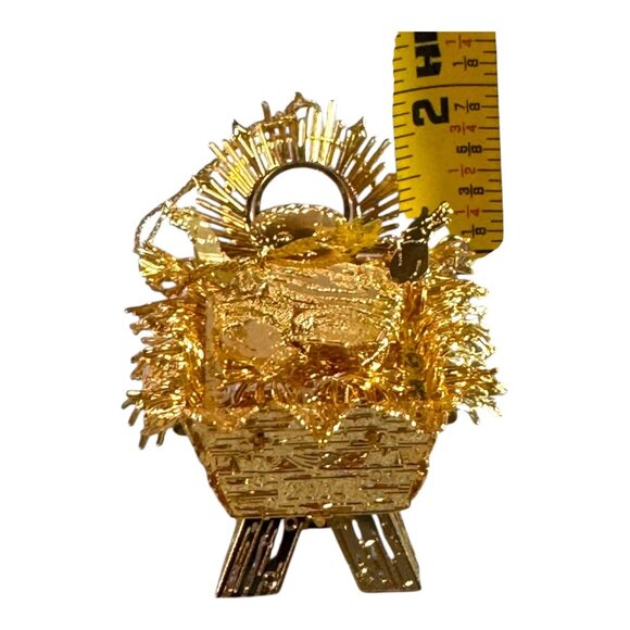 2004 Baby Jesus Danbury Mint Christmas Ornament Gold Plated Collection Signed - Picture 5 of 8